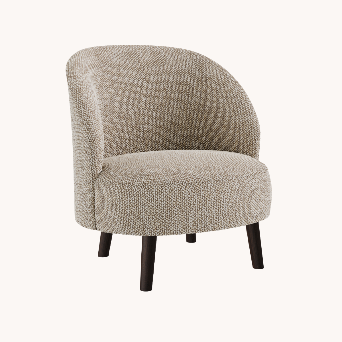 Fauteuil en tissu sable | Dôme Deco Bayron