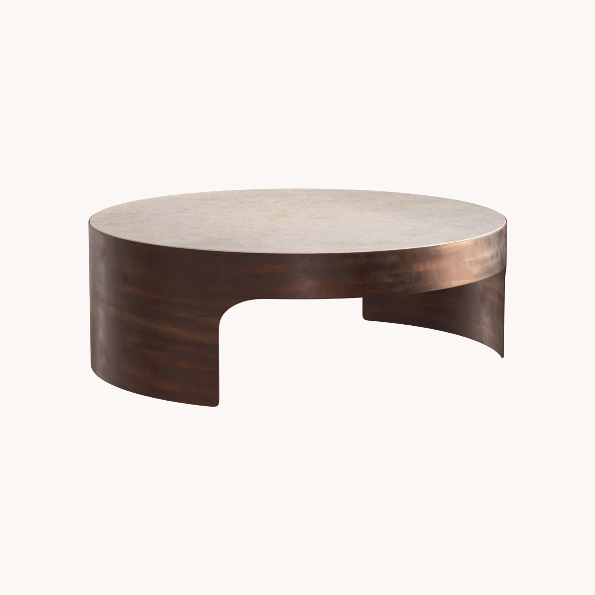 Table basse ronde en marbre beige | Dôme Deco Cadiz | REMO, mobilier et décoration d'intérieur