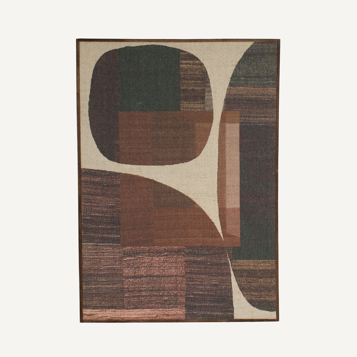 Tableau organique en tissu marron | Dôme Deco Evoke