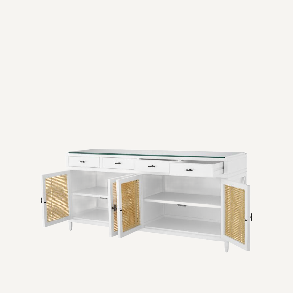 Buffet en bois blanc et rotin | Eichholtz Bahamas | REMO-HOME, mobilier et décoration d'intérieur