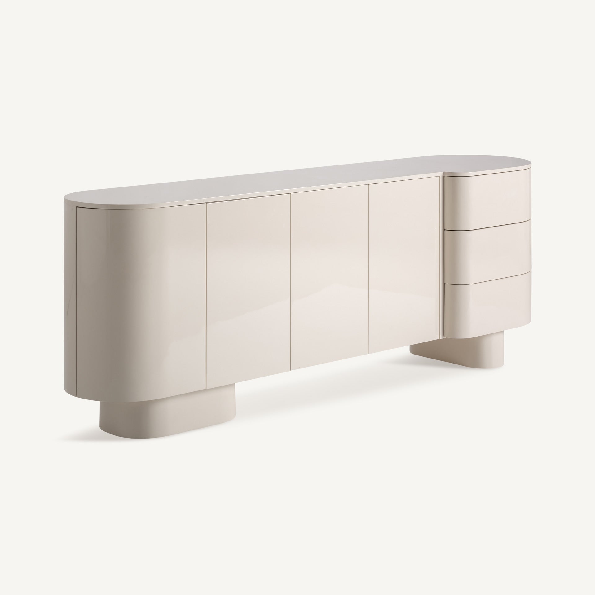Buffet long 4 portes bois blanc cassé | VICAL Haton | REMO-HOME, mobilier design et décoration d'intérieur