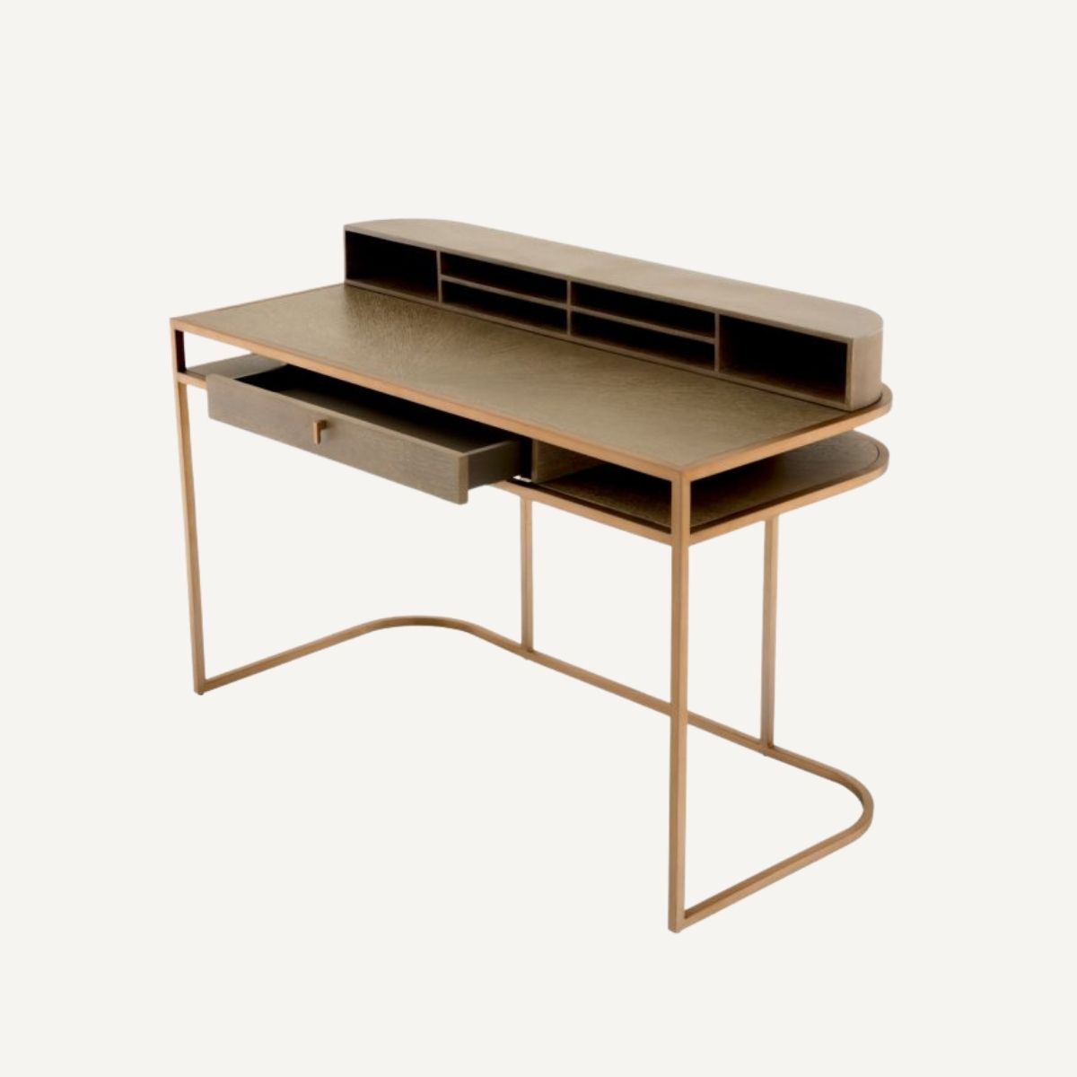Bureau en chêne blanchi et laiton brossé | Eichholtz Highland | REMO-HOME, mobilier et décoration d'intérieur