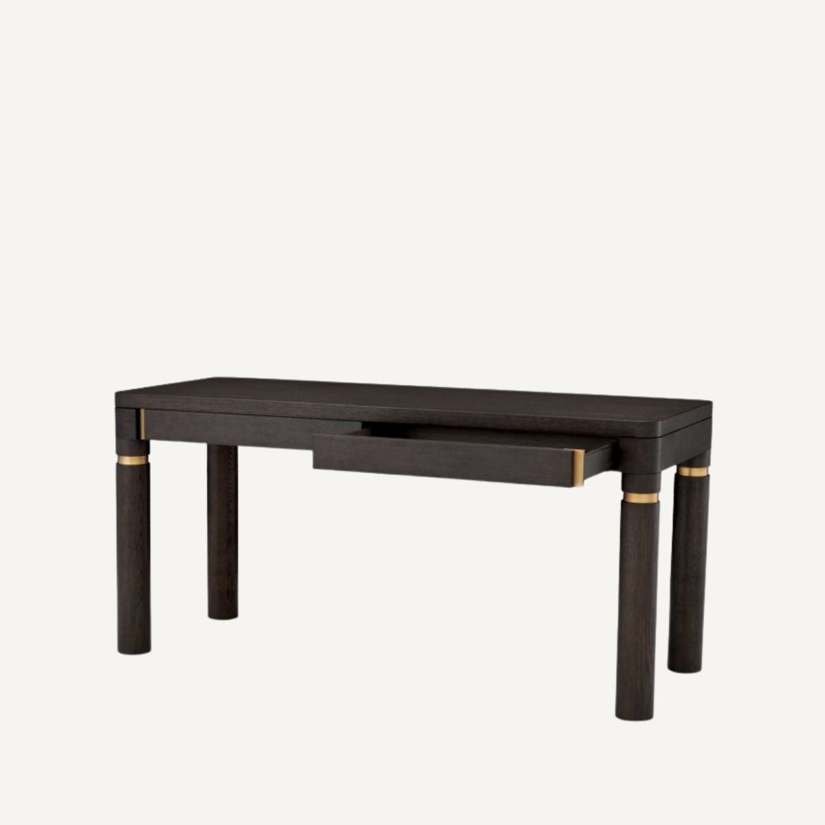 Bureau en chêne moka et laiton brossé | Eichholtz Carmel | REMO-HOME, mobilier et décoration d'intérieur