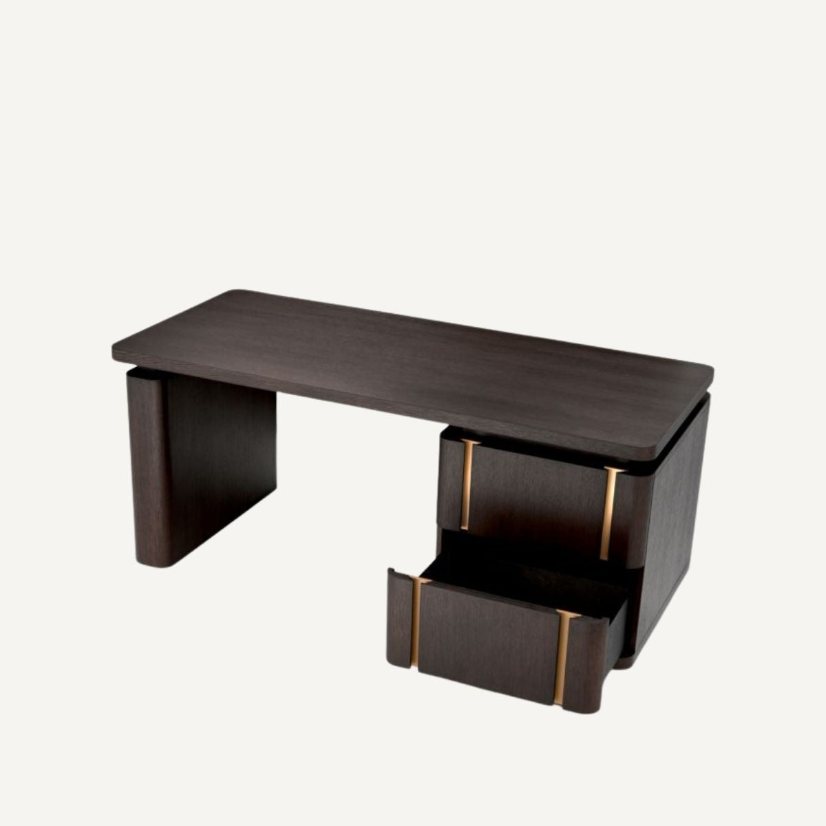 Bureau en chêne moka et laiton brossé | Eichholtz Modesto | REMO-HOME, mobilier et décoration d'intérieur