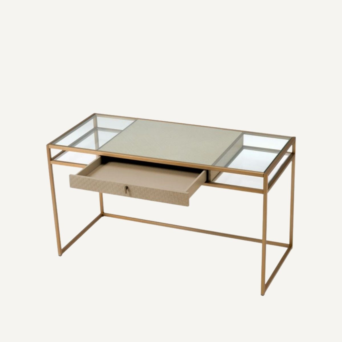 Bureau en chêne tressé et laiton brossé | Eichholtz Napa Valley | REMO-HOME, mobilier et décoration d'intérieur