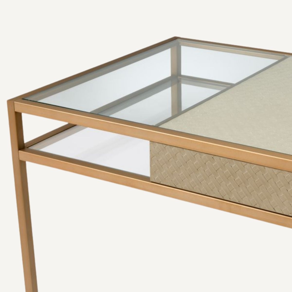 Bureau en chêne tressé et laiton brossé | Eichholtz Napa Valley | REMO-HOME, mobilier et décoration d'intérieur