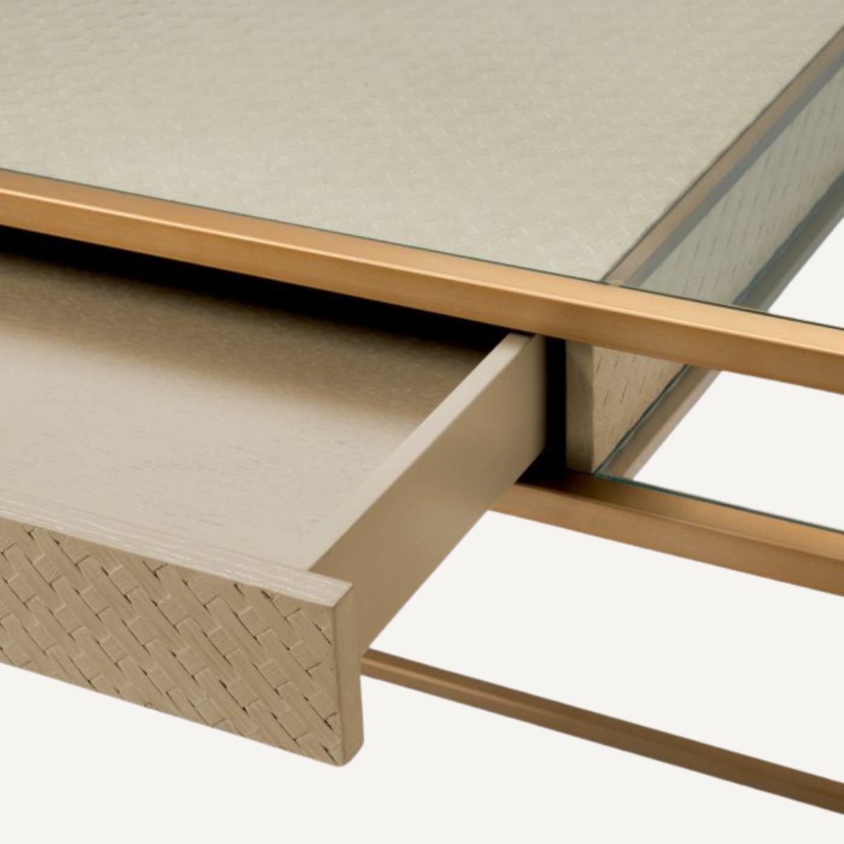 Bureau en chêne tressé et laiton brossé | Eichholtz Napa Valley | REMO-HOME, mobilier et décoration d'intérieur