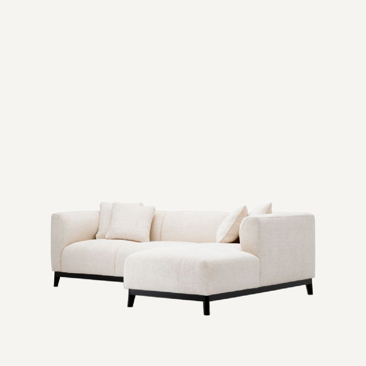 Canapé 2-3 places avec méridienne en tissu blanc cassé | Eichholtz Corso Right | REMO-HOME, mobilier et décoration d'intérieur