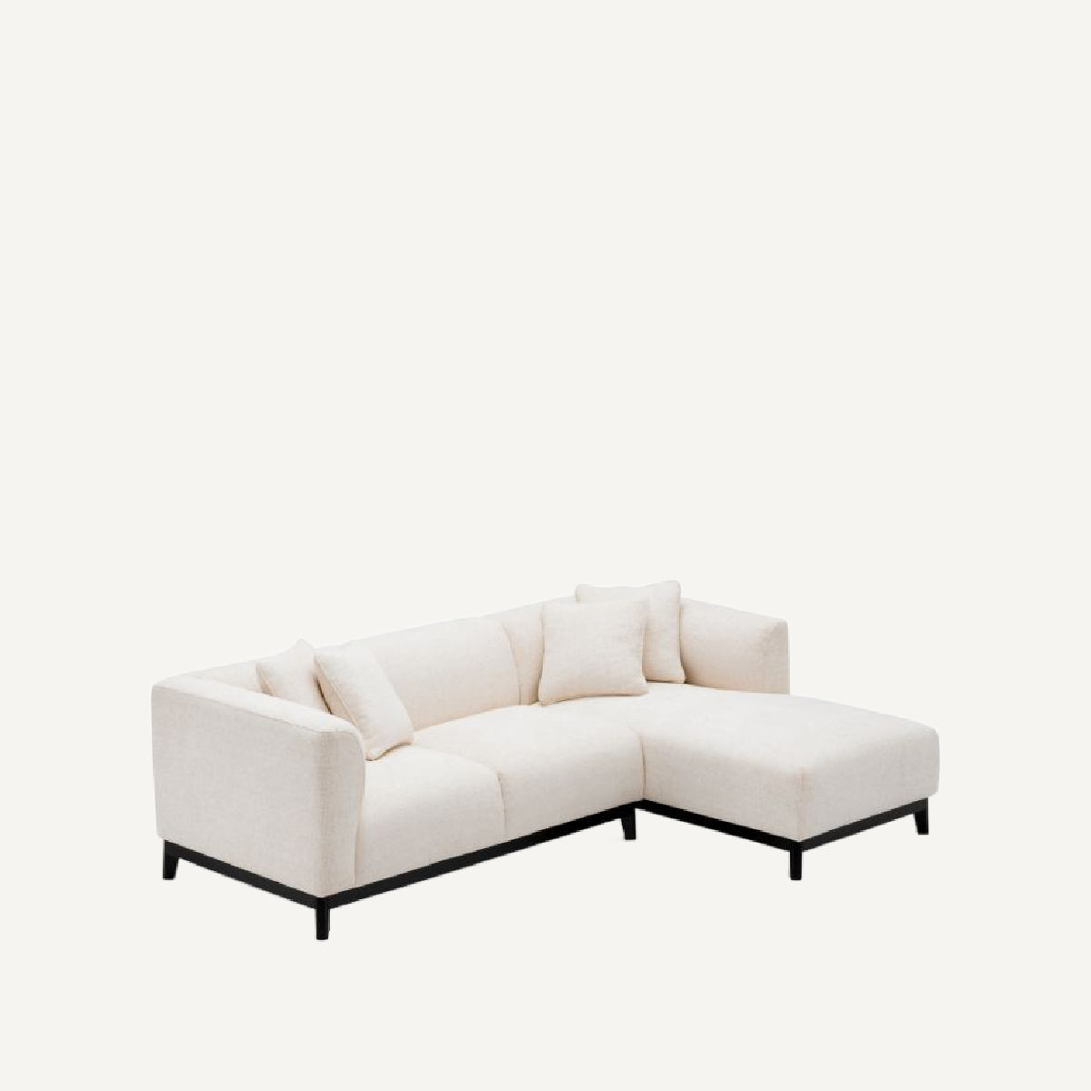 Canapé 2-3 places avec méridienne en tissu blanc cassé | Eichholtz Corso Right | REMO-HOME, mobilier et décoration d'intérieur