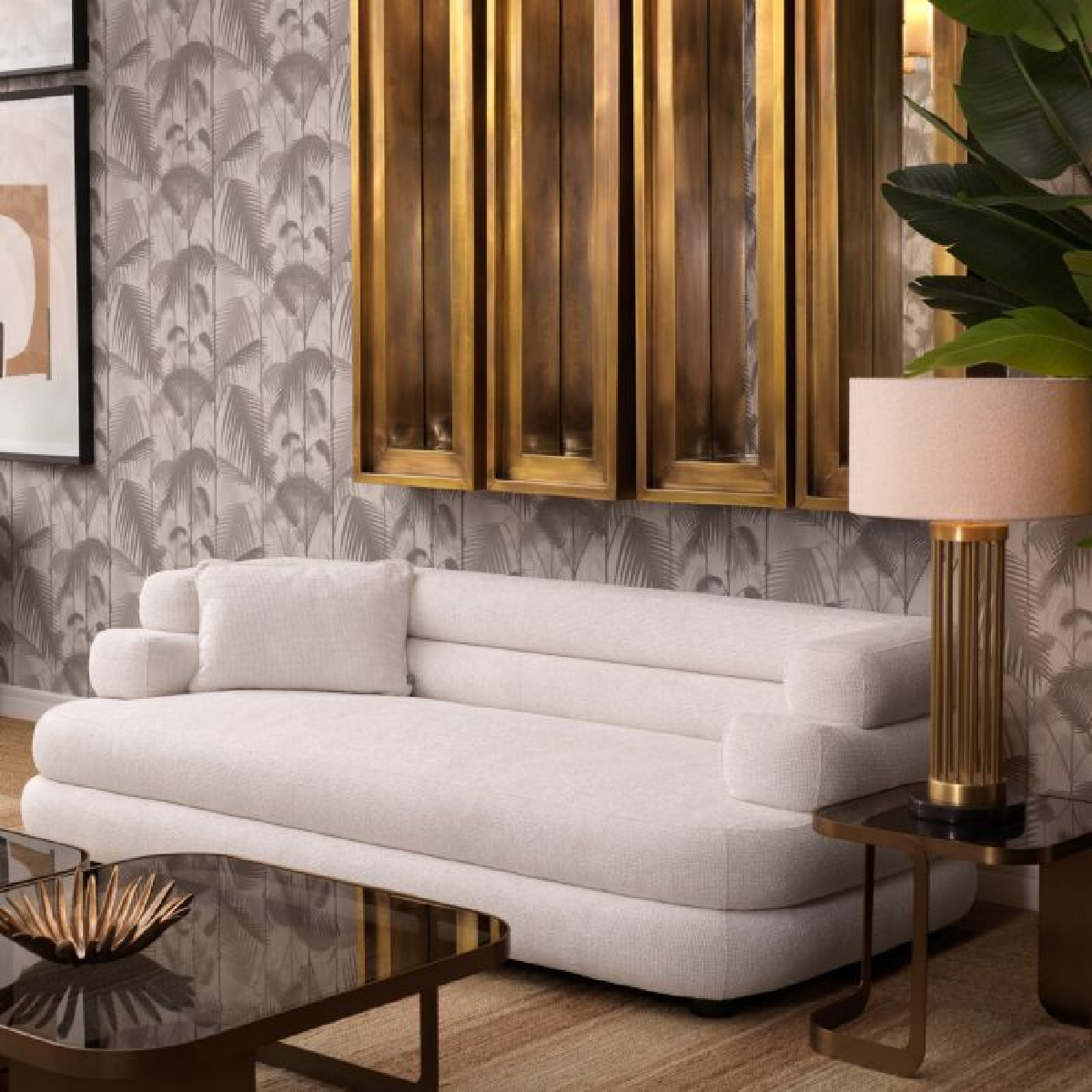 Canapé 2-3 places en tissu blanc cassé | Eichholtz Malaga S | REMO-HOME, mobilier et décoration d'intérieur