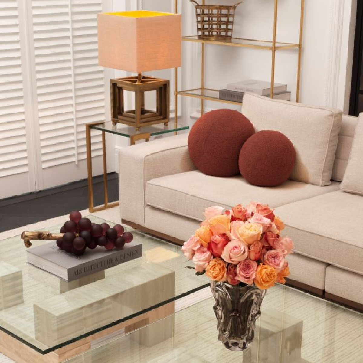 Canapé 2 places en tissu beige | Eichholtz Aurora S | REMO-HOME, mobilier et décoration d'intérieur