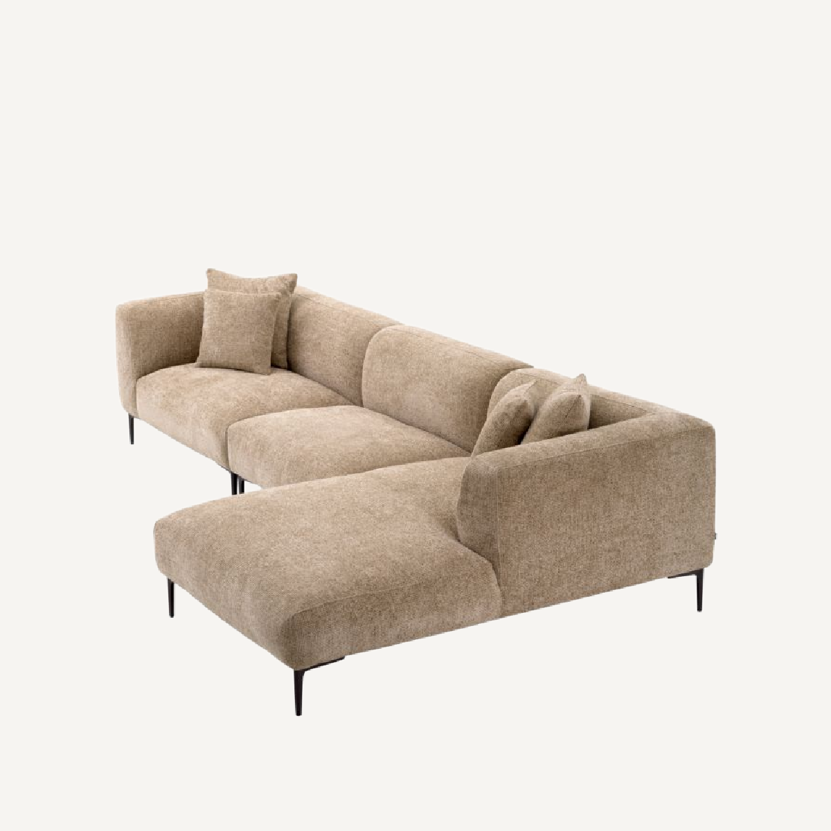 Canapé 3 places avec méridienne en tissu sable | Eichholtz Firenze | REMO-HOME, mobilier et décoration d'intérieur