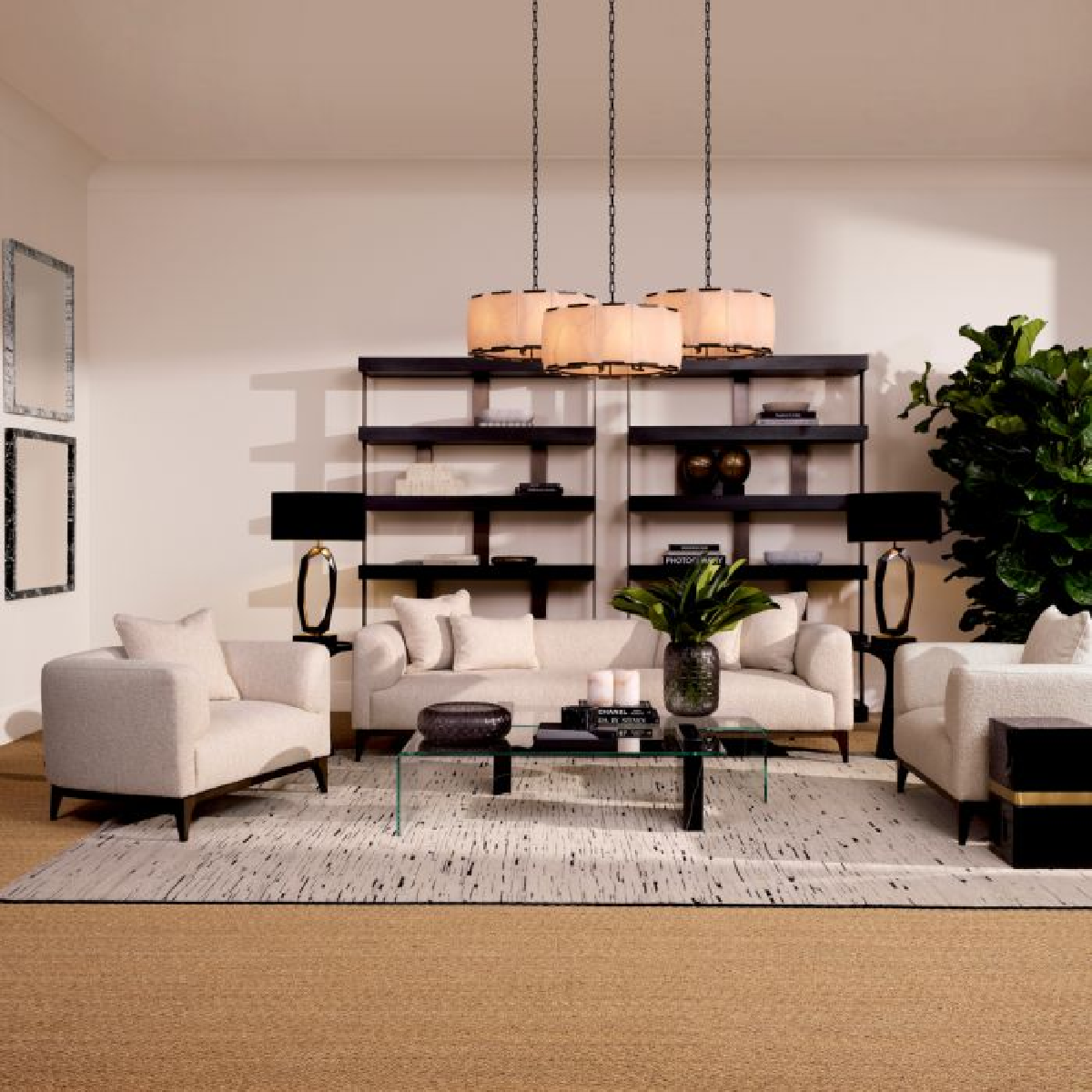 Canapé 3 places bouclé blanc | Eichholtz Brannan | REMO-HOME, mobilier et décoration d'intérieur