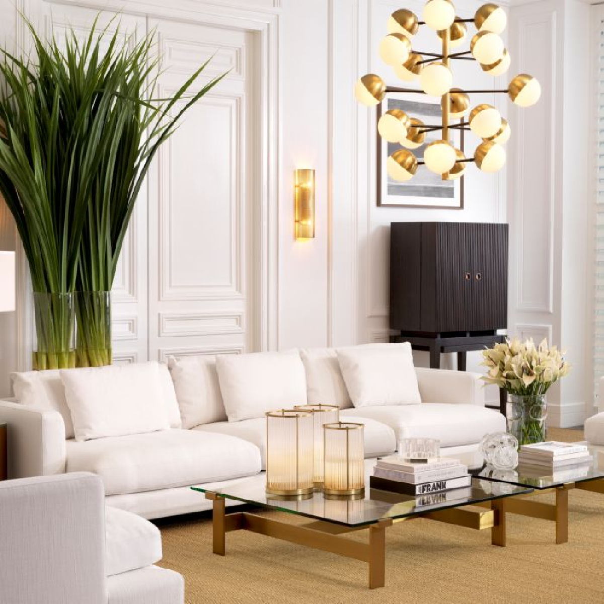 Canapé 3 places en tissu blanc | Eichholtz Burbury | REMO-HOME, mobilier et décoration d'intérieur