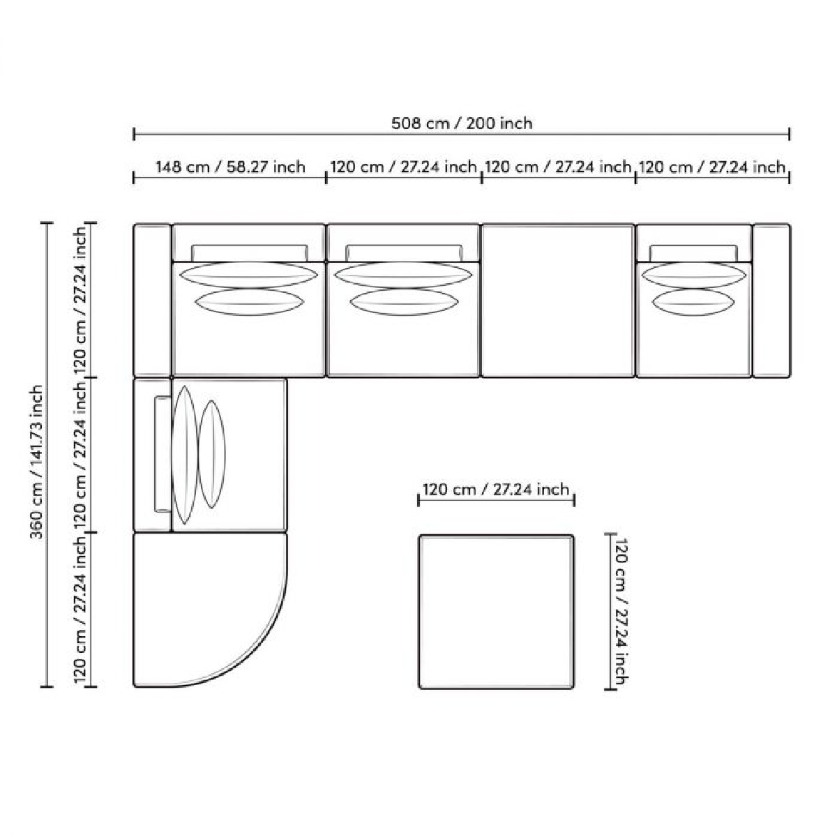 Canapé 6 places en tissu beige | Eichholtz Lounge Club| REMO-HOME, mobilier et décoration d'intérieur