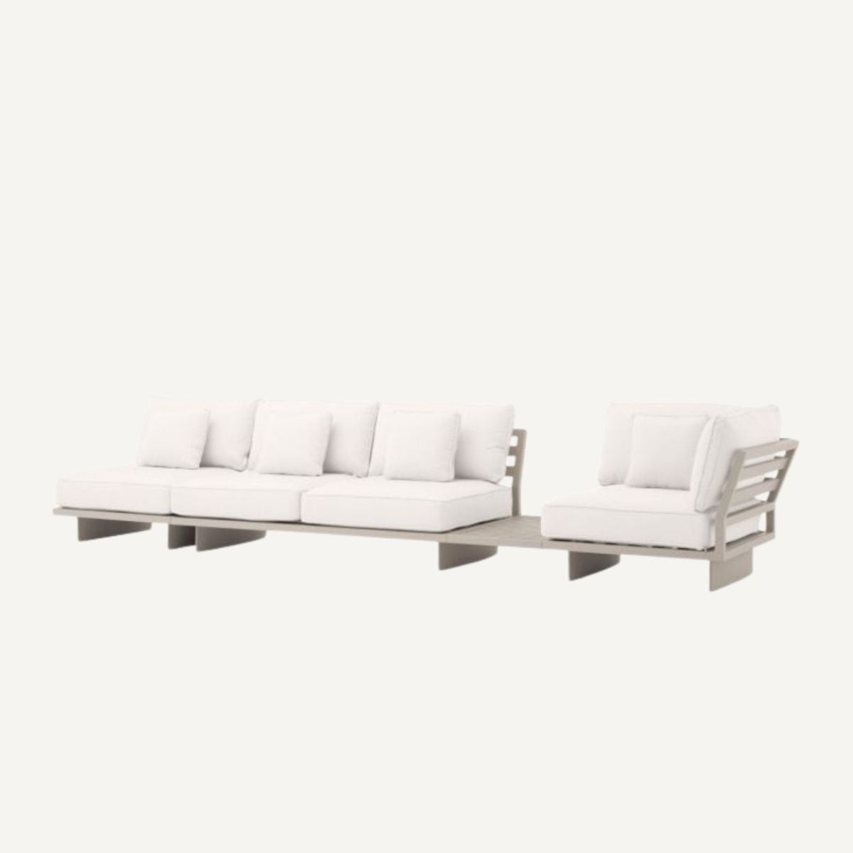 Canapé d'extérieur 3-4 places en métal sable | Eichholtz Royal Palm | REMO-HOME, mobilier et décoration d'intérieur