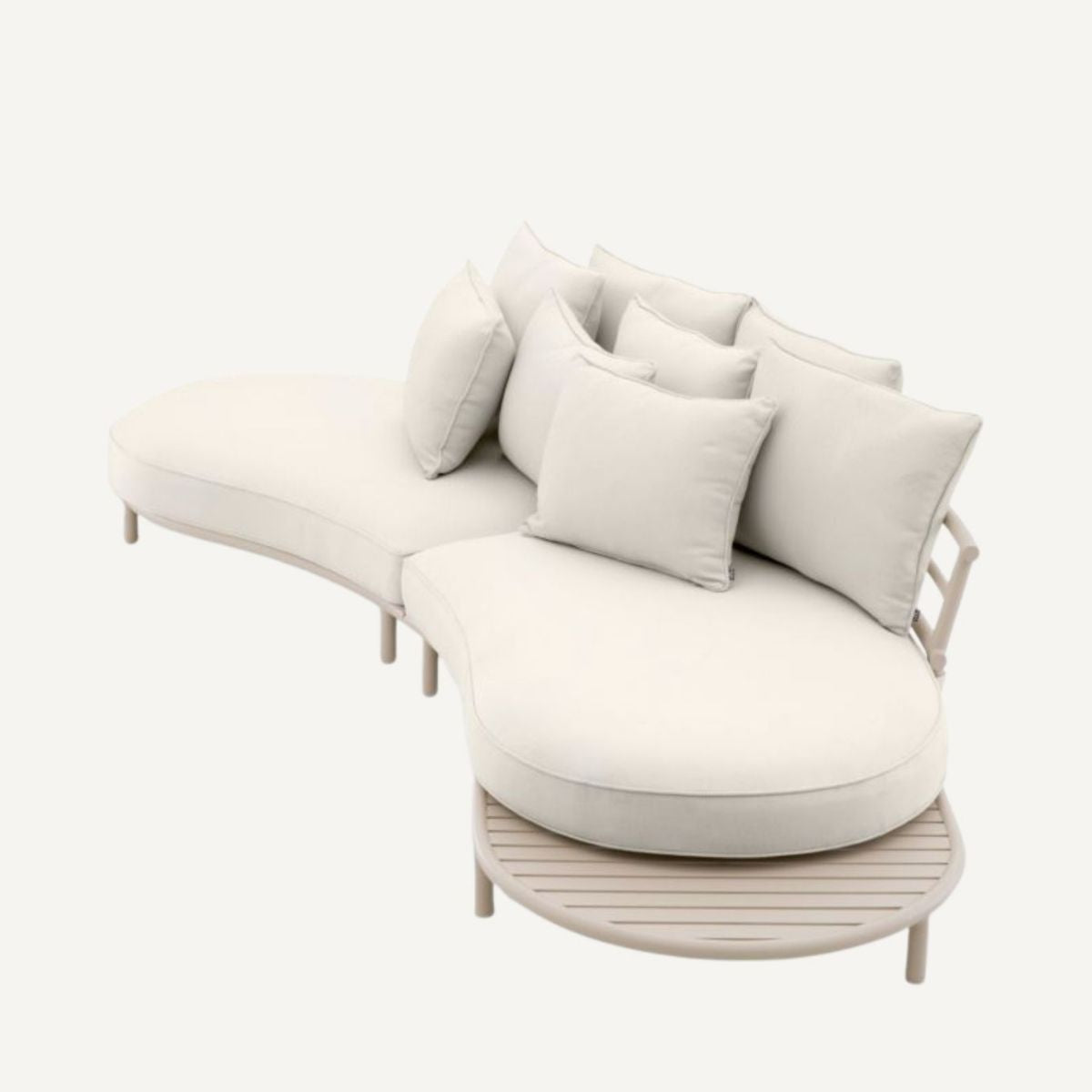 Canapé d'extérieur 4 places en métal sable | Eichholtz Laguno | REMO-HOME, mobilier et décoration d'intérieur