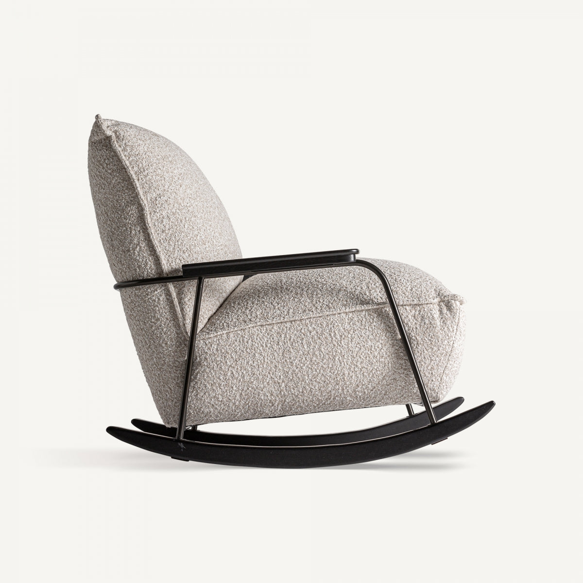 Chaise à bascule en tissu beige | VICAL Zwalm | REMO-HOME, mobilier design et décoration d'intérieur