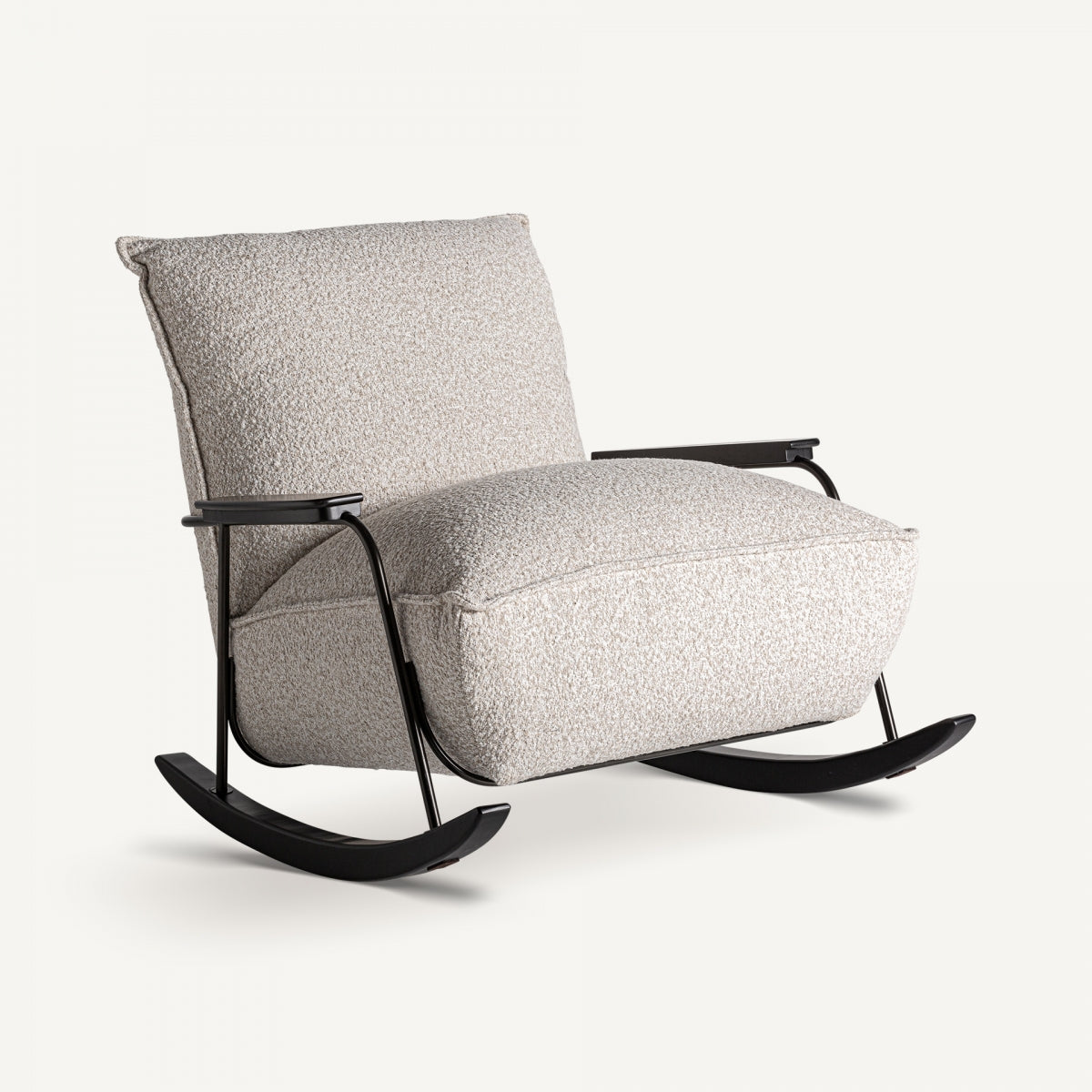 Chaise à bascule en tissu beige | VICAL Zwalm | REMO-HOME, mobilier design et décoration d'intérieur