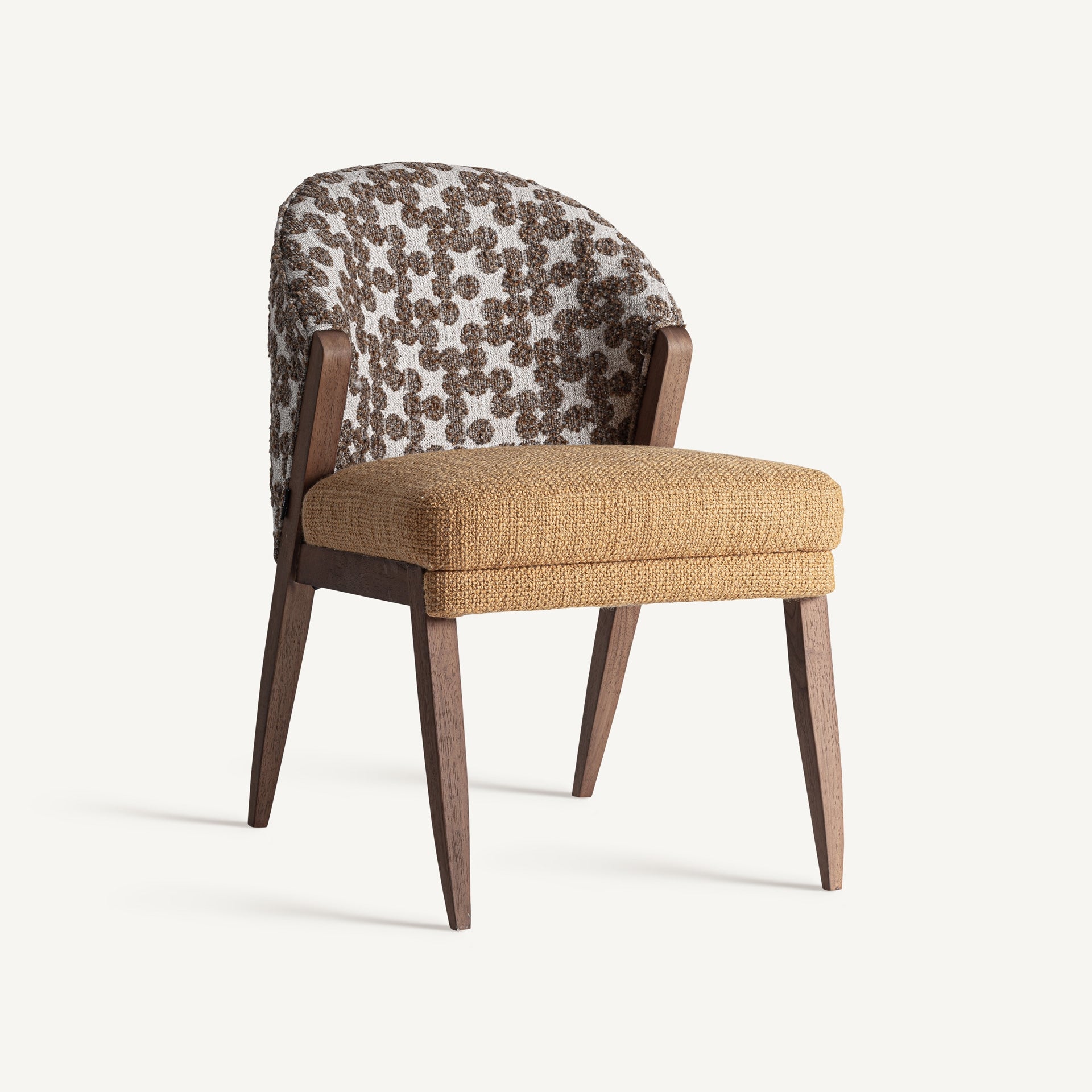 Chaise bois marron et tissu | VICAL Kalesha | REMO-HOME, mobilier design et décoration d'intérieur