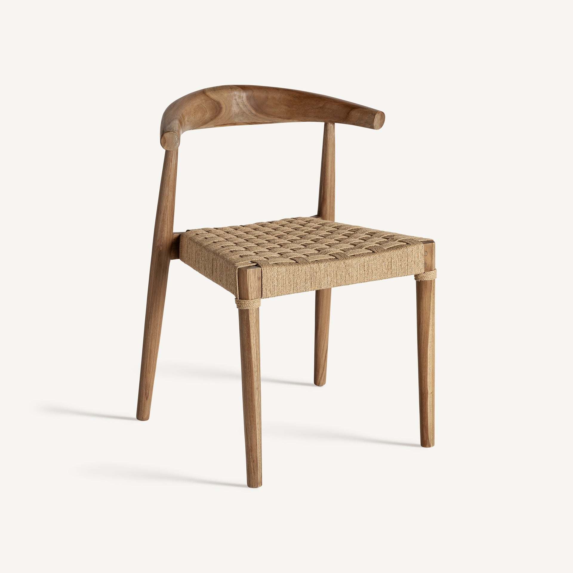 Chaise bois teck massif et assise corde tissée | VICAL Figeac | REMO-HOME, mobilier design et décoration d'intérieur