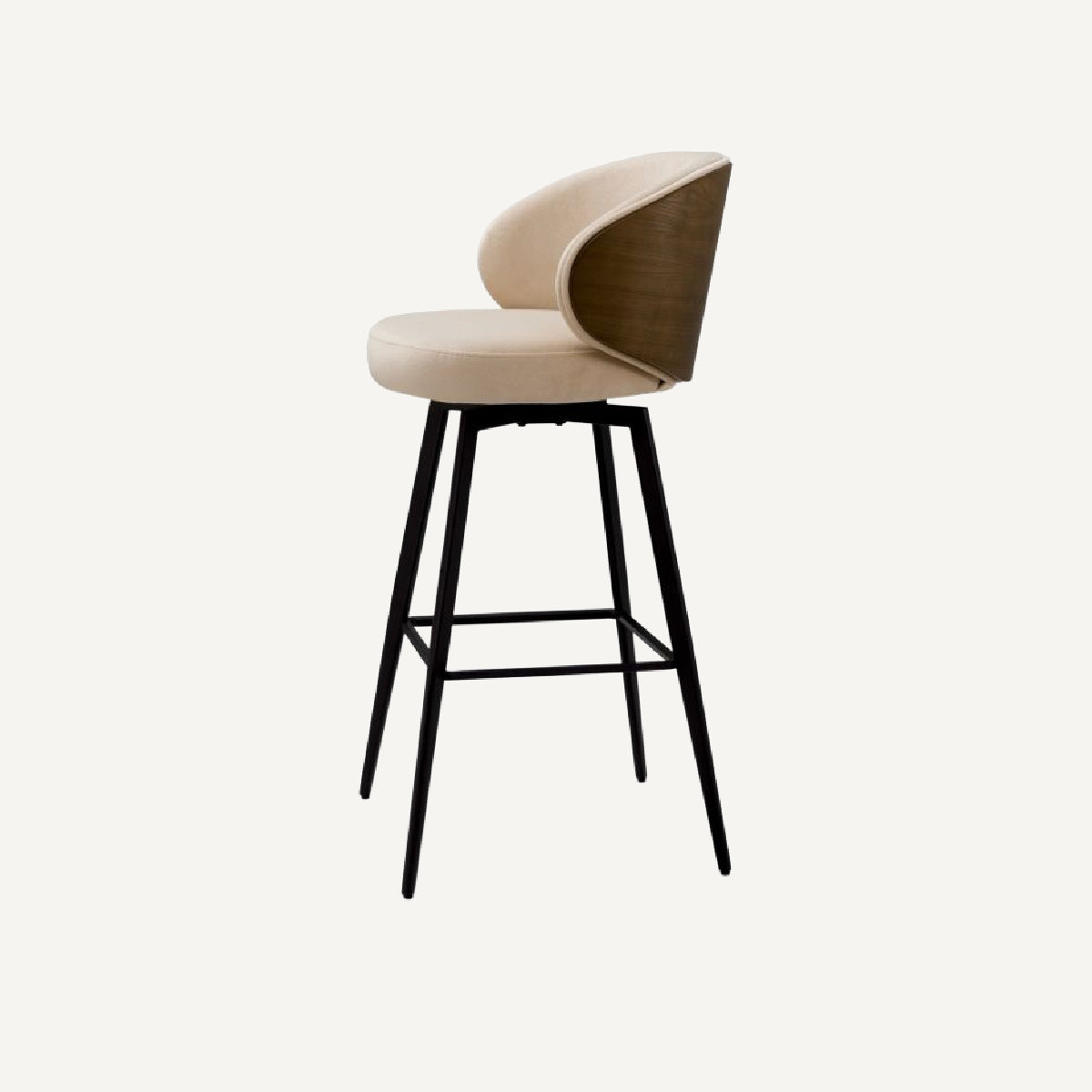 Chaise de bar en tissu beige | Eichholtz Camerota | REMO-HOME, mobilier et décoration d'intérieur