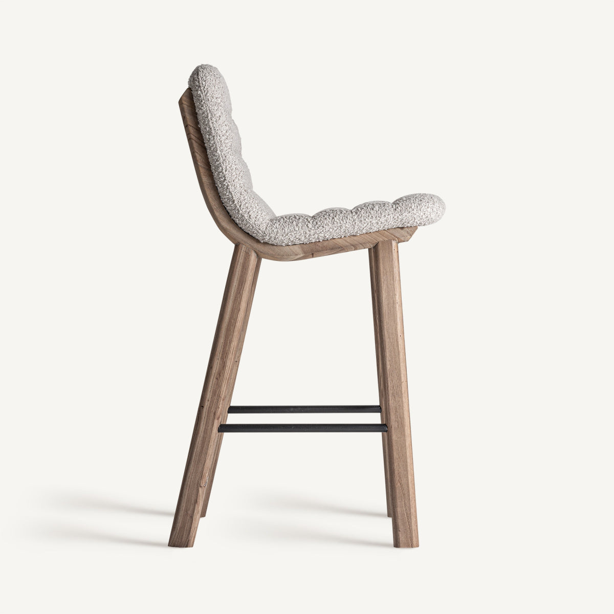 Chaise de bar en tissu beige | VICAL Jacquard | REMO-HOME, mobilier design et décoration d'intérieur