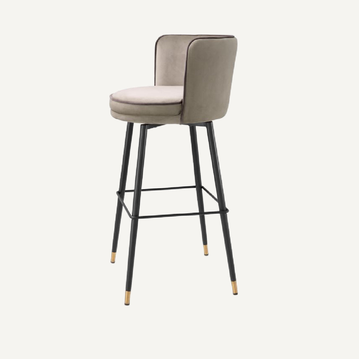 Chaise de bar en velours greige | Eichholtz Grenada | REMO-HOME, mobilier et décoration d'intérieur