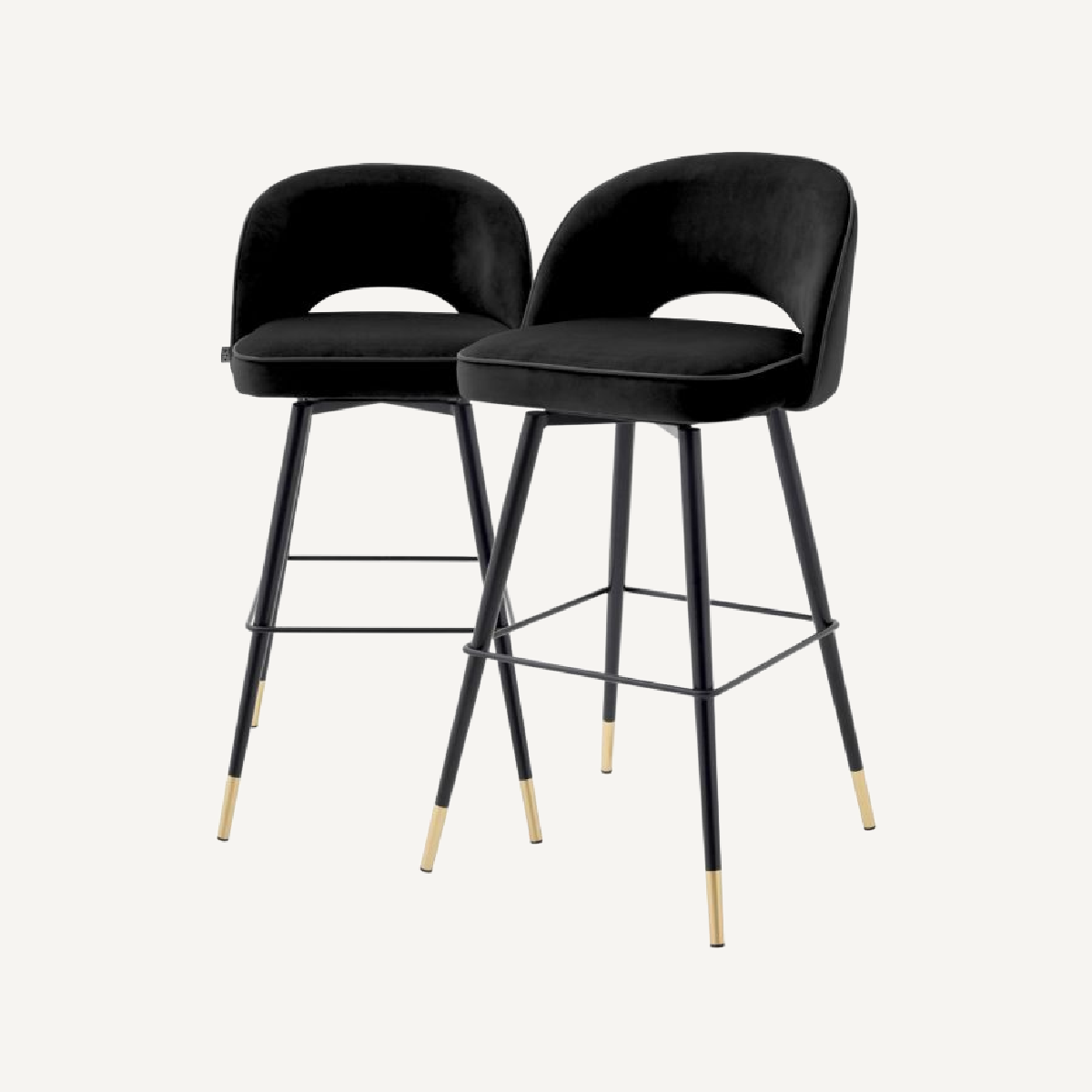 Chaise de bar en velours noir (lot de 2) | Eichholtz Cliff | REMO-HOME, mobilier et décoration d'intérieur