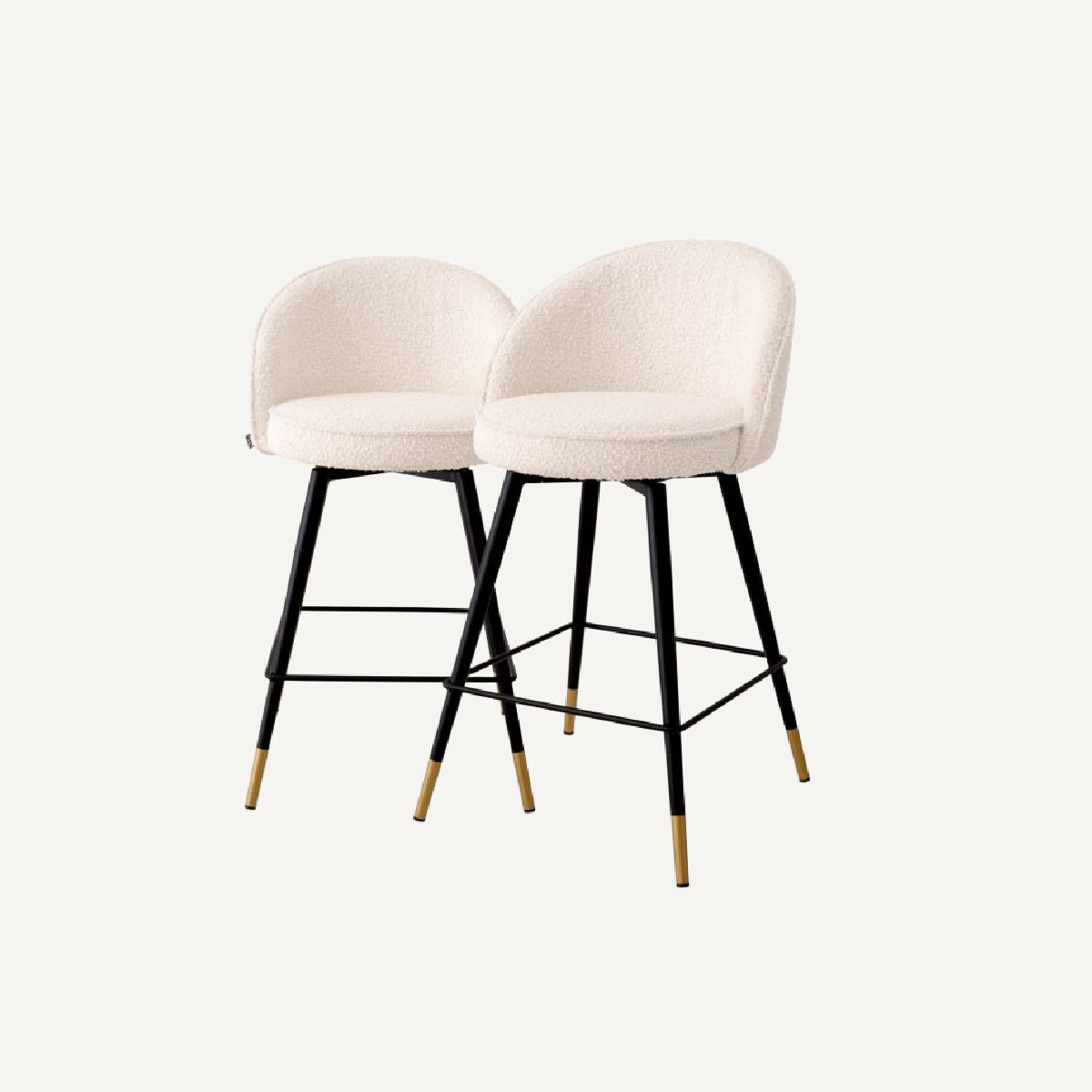 Chaise de comptoir bouclé crème (lot de 2) | Eichholtz Cooper REMO-HOME, mobilier et décoration d'intérieur