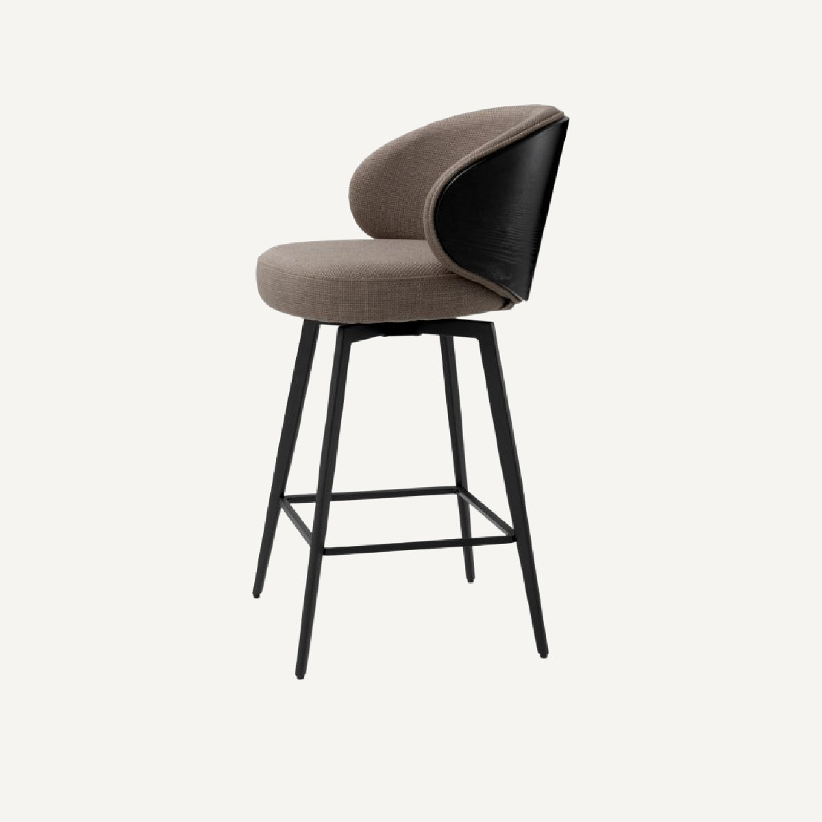 Chaise de comptoir en tissu marron | Eichholtz Camerota | REMO-HOME, mobilier et décoration d'intérieur