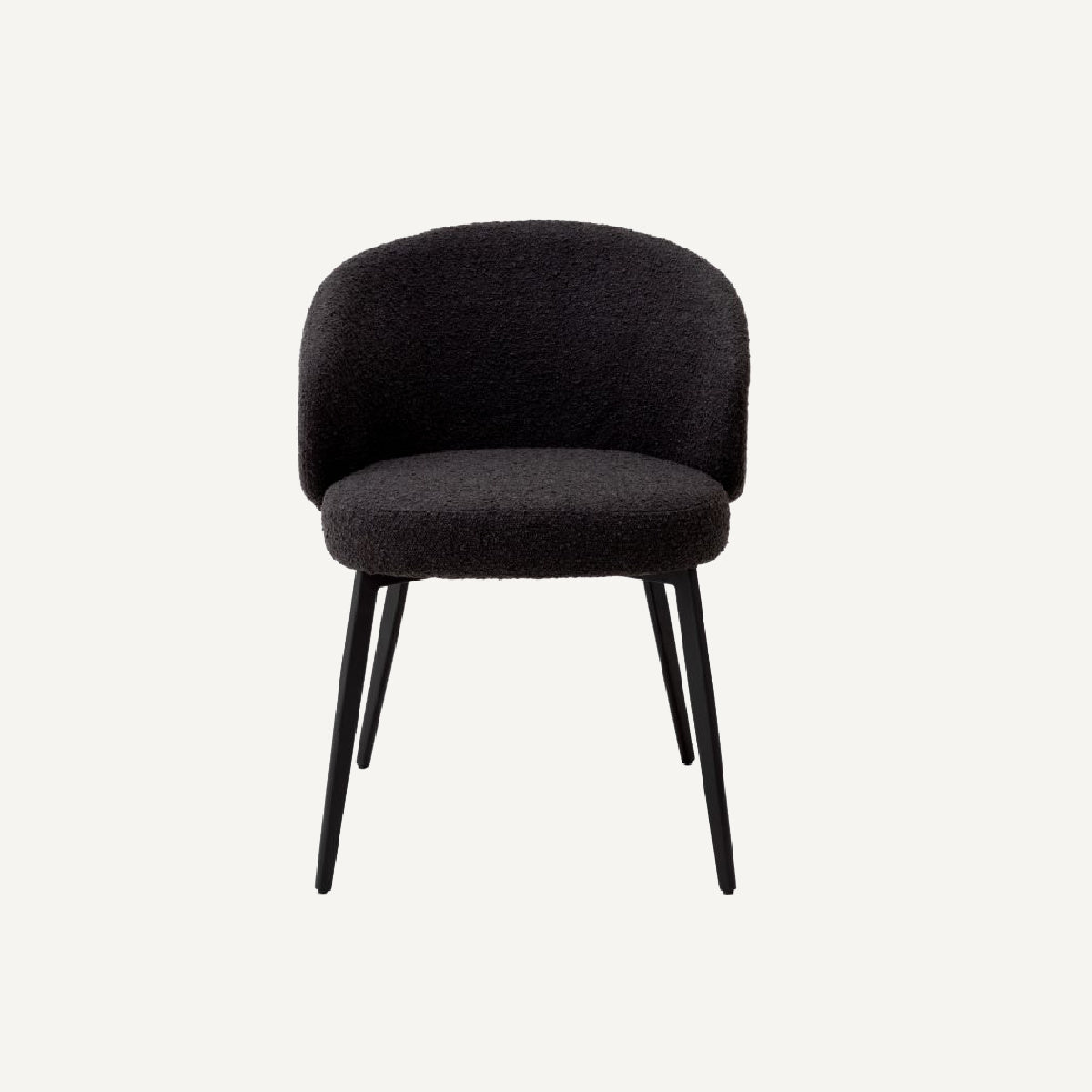 Chaise de salle à manger avec accoudoirs bouclé noir (lot de 2) | Eichholtz Lloyd | REMO-HOME, mobilier et décoration d'intérieur