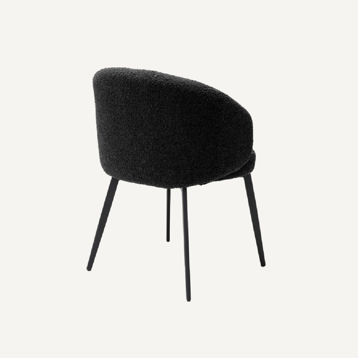 Chaise de salle à manger avec accoudoirs bouclé noir (lot de 2) | Eichholtz Lloyd | REMO-HOME, mobilier et décoration d'intérieur