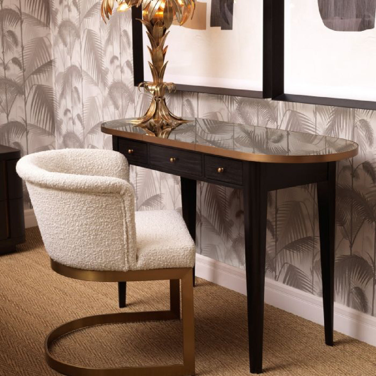 Chaise de salle à manger bouclé crème | Eichholtz Bofinger | REMO-HOME, mobilier et décoration d'intérieur