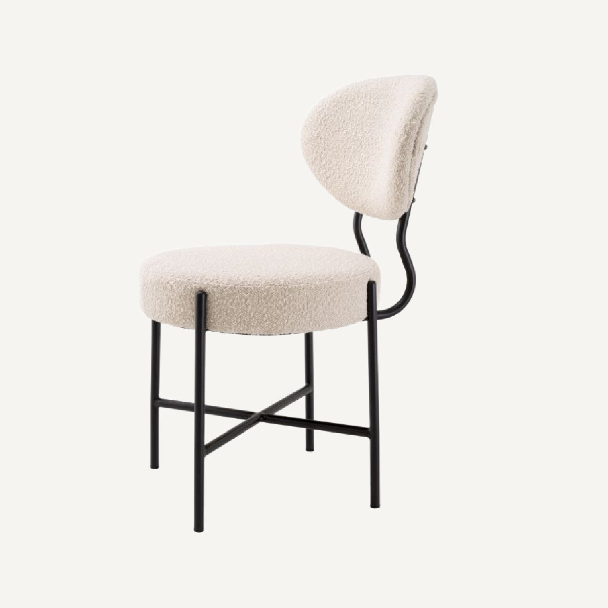 Chaise de salle à manger bouclé crème (lot de 2) | Eichholtz Vicq | REMO-HOME, mobilier et décoration d'intérieur