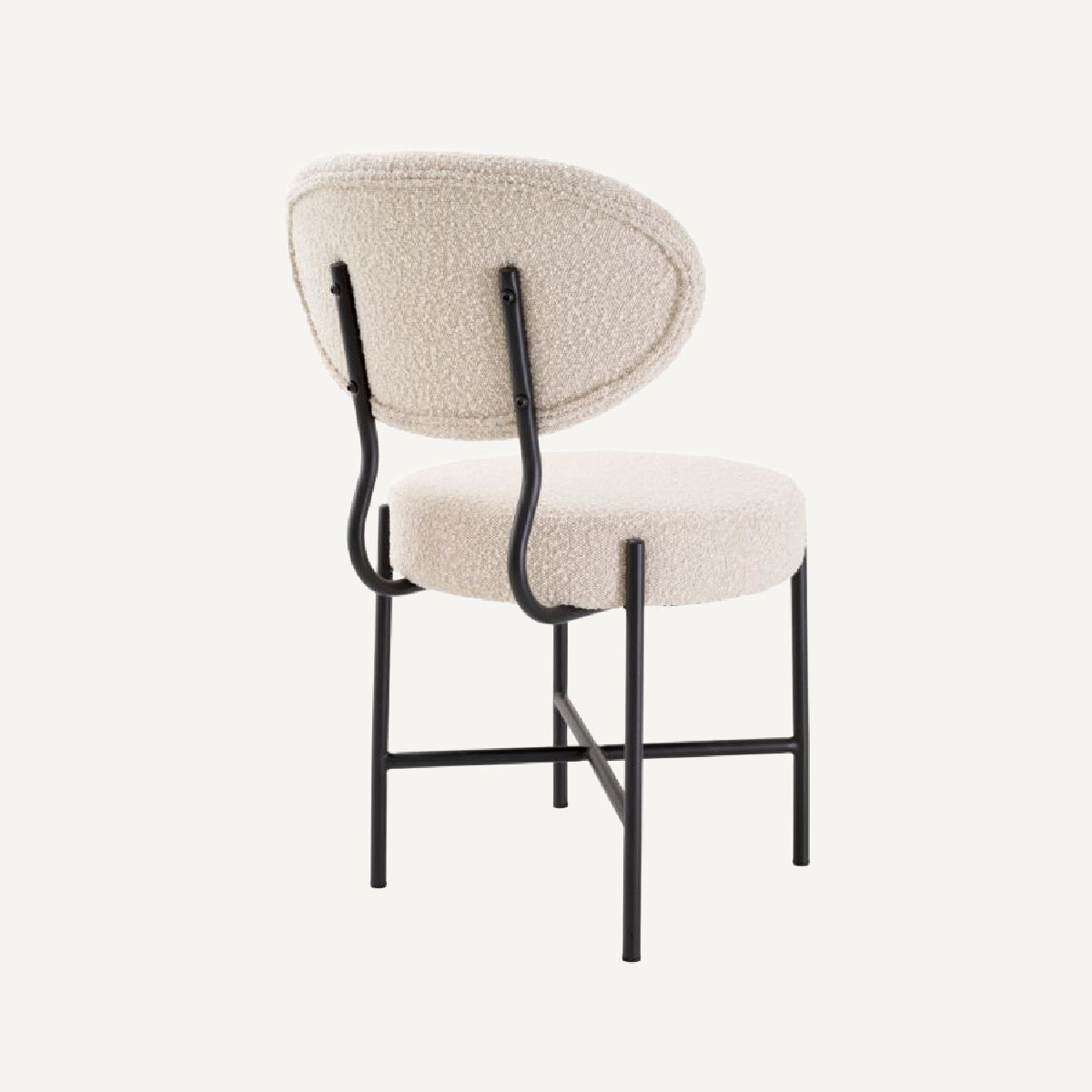 Chaise de salle à manger bouclé crème (lot de 2) | Eichholtz Vicq | REMO-HOME, mobilier et décoration d'intérieur