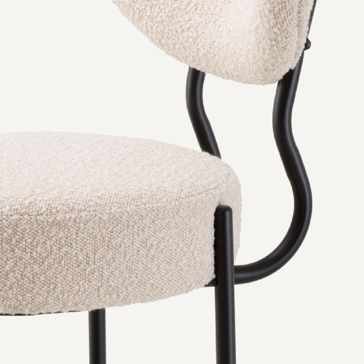 Chaise de salle à manger bouclé crème (lot de 2) | Eichholtz Vicq | REMO-HOME, mobilier et décoration d'intérieur