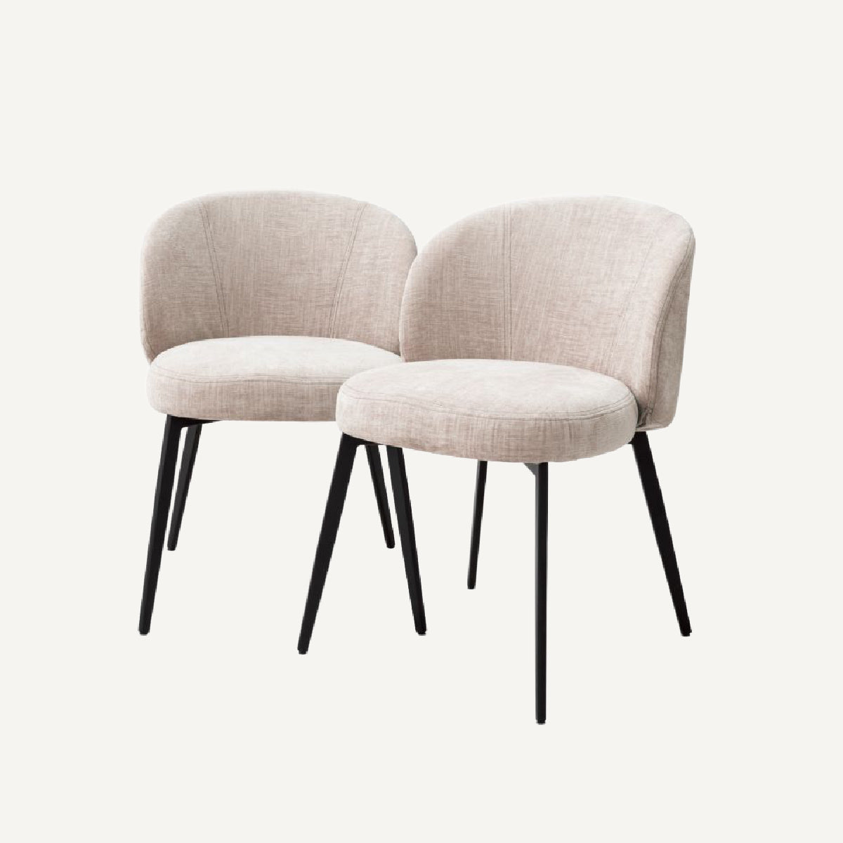 Chaise de salle à manger en tissu beige (lot de 2) | Eichholtz Lloyd | REMO-HOME, mobilier et décoration d'intérieur