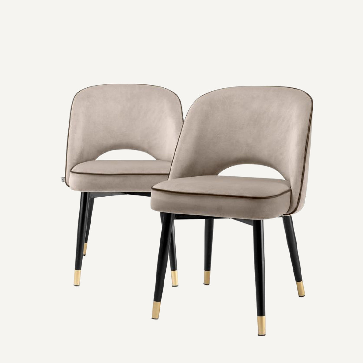 Chaise de salle à manger en velours greige (lot de 2) | Eichholtz Cliff | REMO-HOME, mobilier et décoration d'intérieur