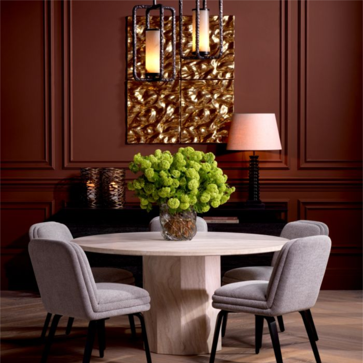 Chaise de salle à manger en tissu gris | Eichholtz Lucia | REMO-HOME, mobilier et décoration d'intérieur