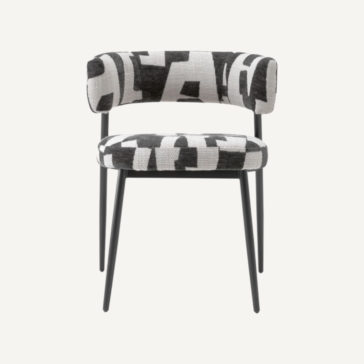 Chaise de salle à manger en tissu noir et blanc | Eichholtz Folsom | REMO-HOME, mobilier et décoration d'intérieur