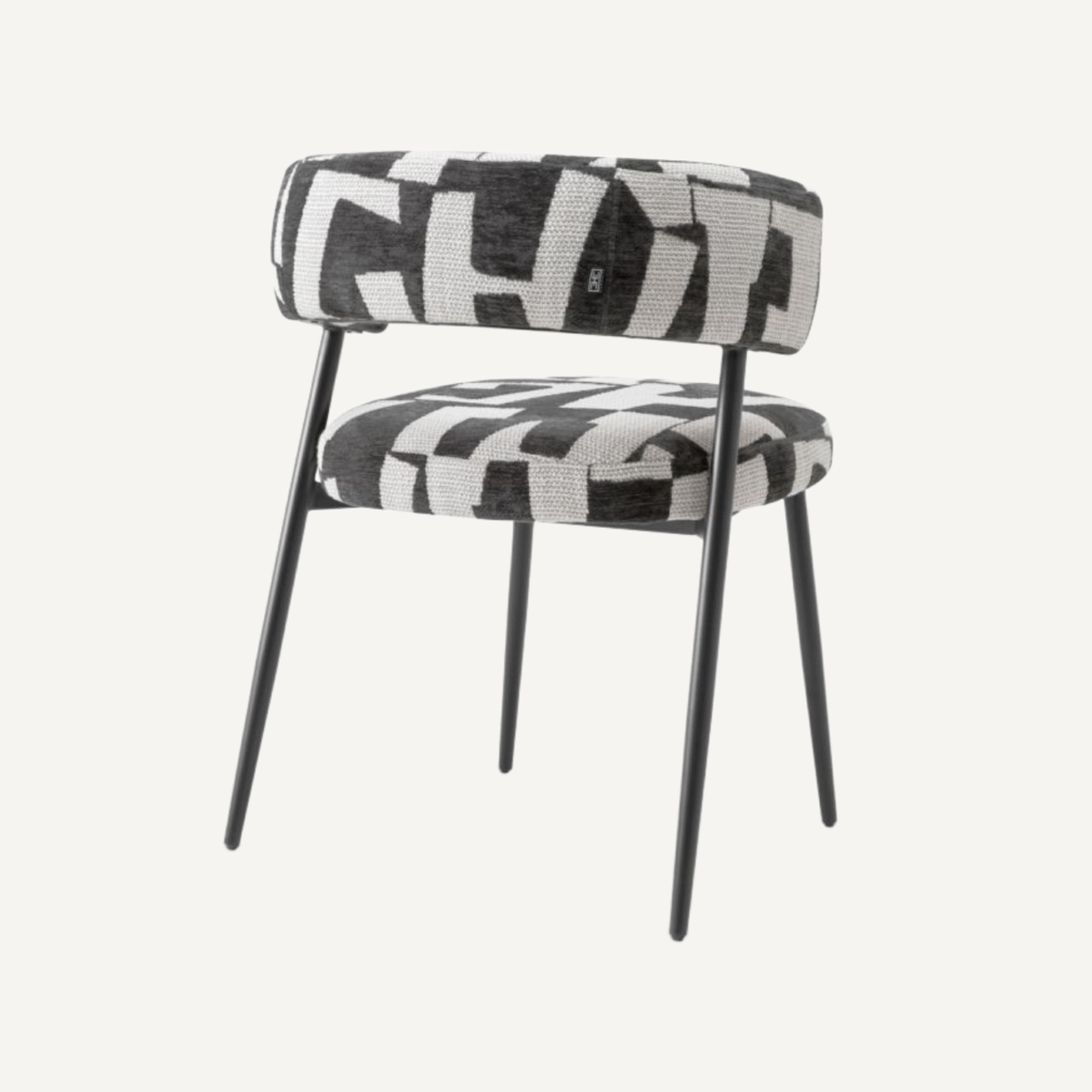 Chaise de salle à manger en tissu noir et blanc | Eichholtz Folsom | REMO-HOME, mobilier et décoration d'intérieur