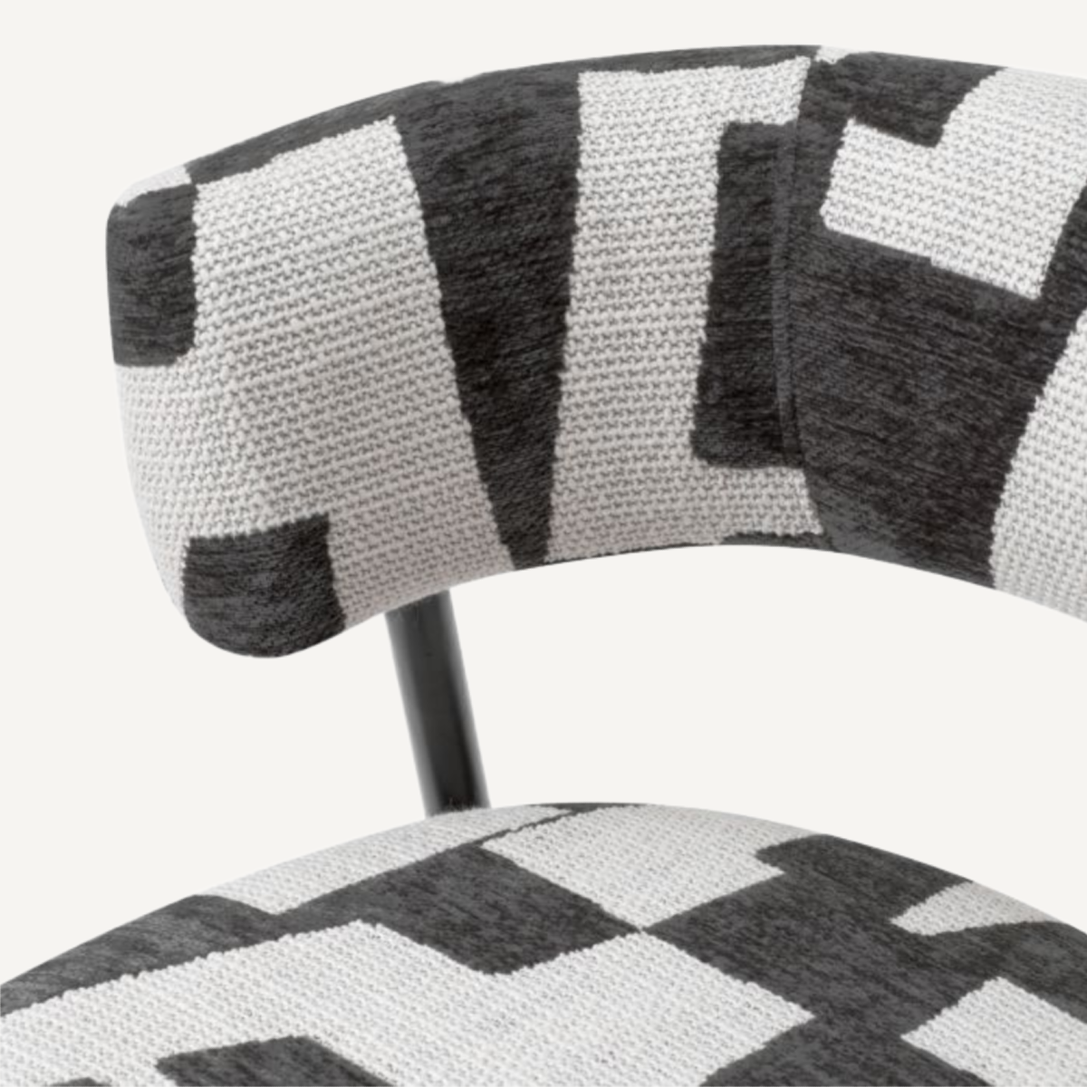 Chaise de salle à manger en tissu noir et blanc | Eichholtz Folsom | REMO-HOME, mobilier et décoration d'intérieur