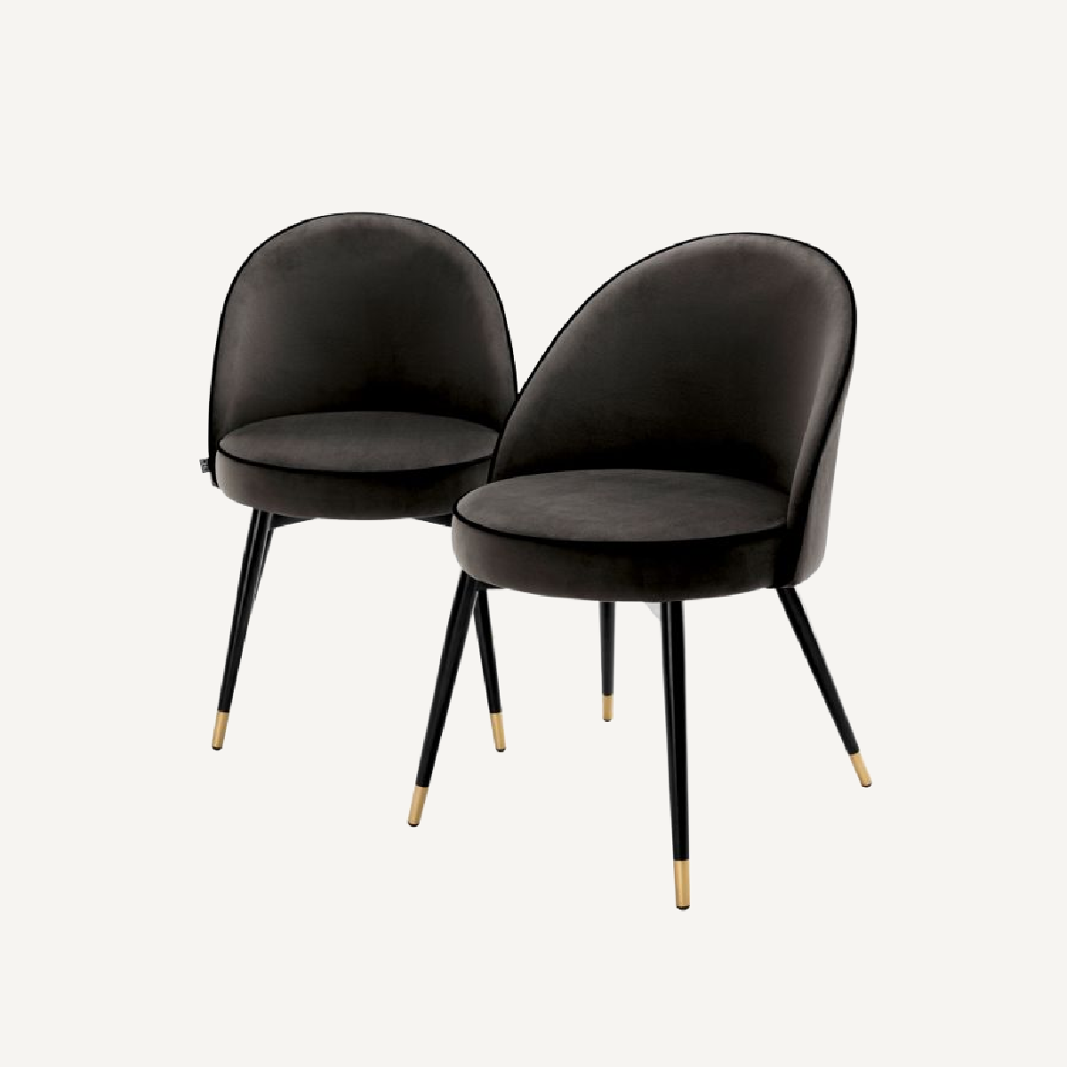Chaise de salle à manger en velours gris foncé (lot de 2) | Eichholtz Cooper | REMO-HOME, mobilier et décoration d'intérieur