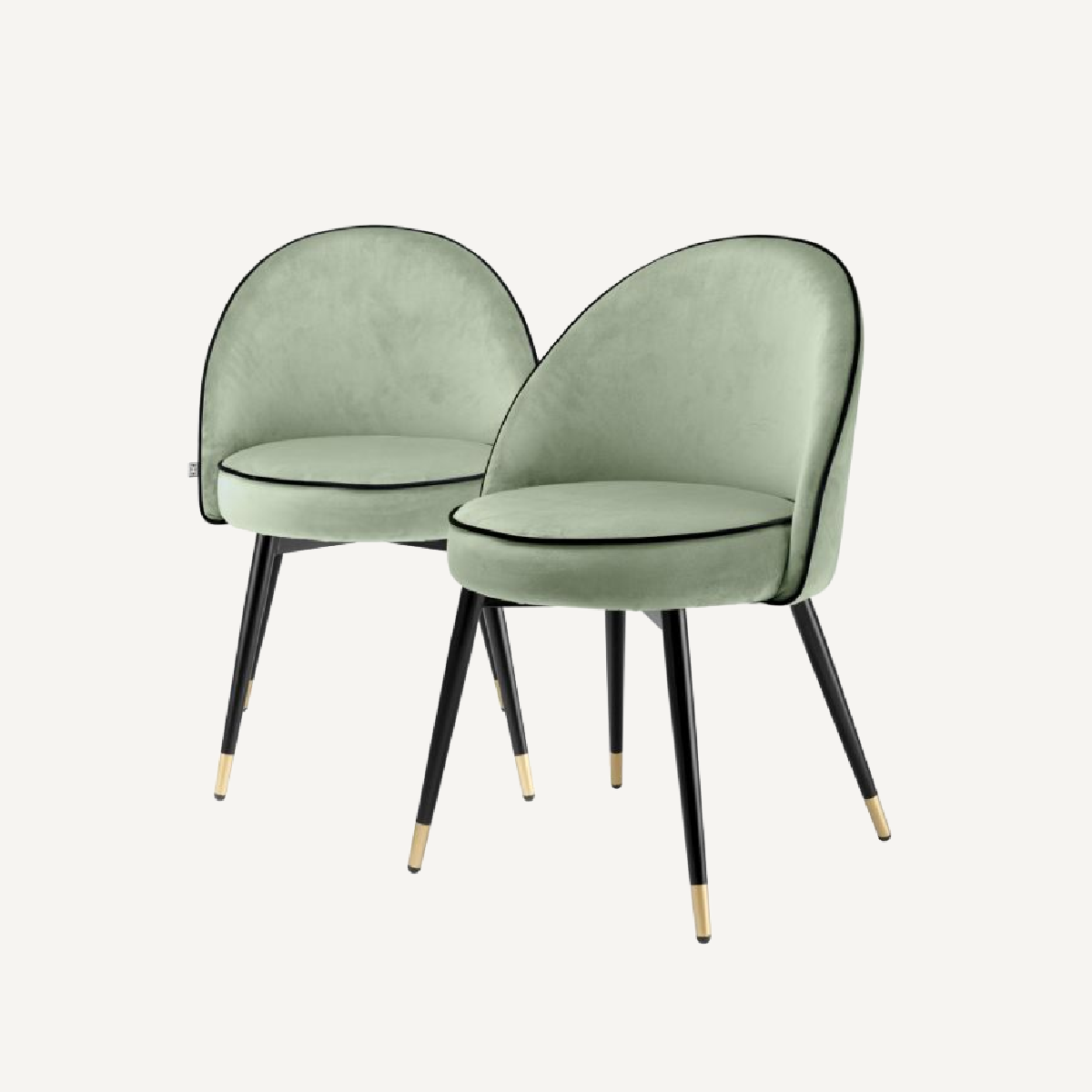 Chaise de salle à manger en velours vert (lot de 2) | Eichholtz Cooper | REMO-HOME, mobilier et décoration d'intérieur