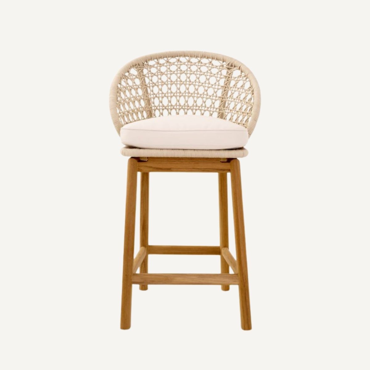 Chaise de comptoir en teck et cordage crème | Eichholtz Trinity | REMO-HOME, mobilier et décoration d'intérieur