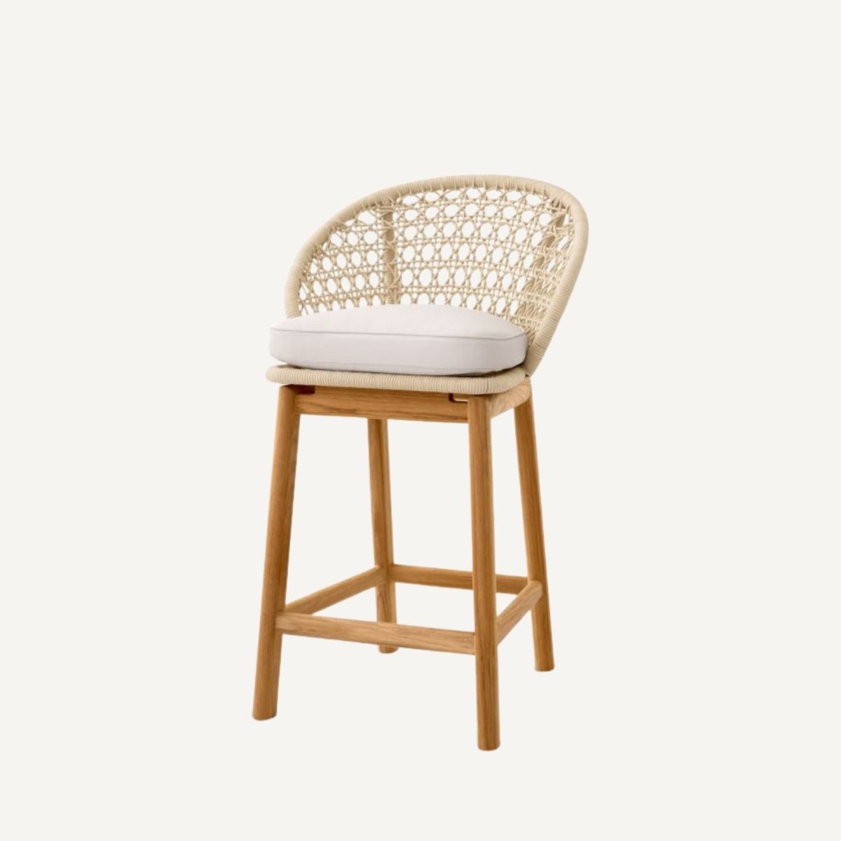 Chaise de comptoir en teck et cordage crème | Eichholtz Trinity | REMO-HOME, mobilier et décoration d'intérieur