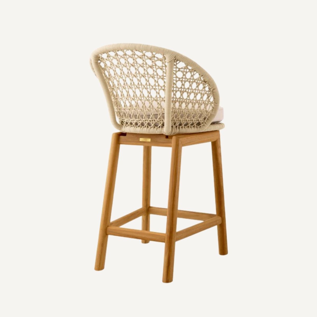 Chaise de comptoir en teck et cordage crème | Eichholtz Trinity | REMO-HOME, mobilier et décoration d'intérieur