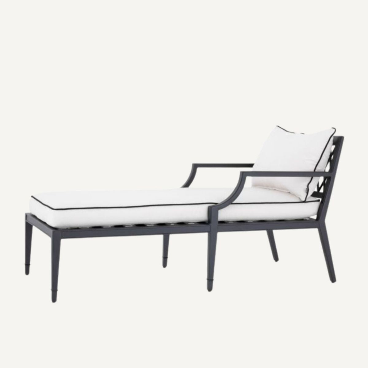 Chaise longue noire et blanche | Eichholtz Bella Vista | REMO-HOME, mobilier et décoration d'intérieur