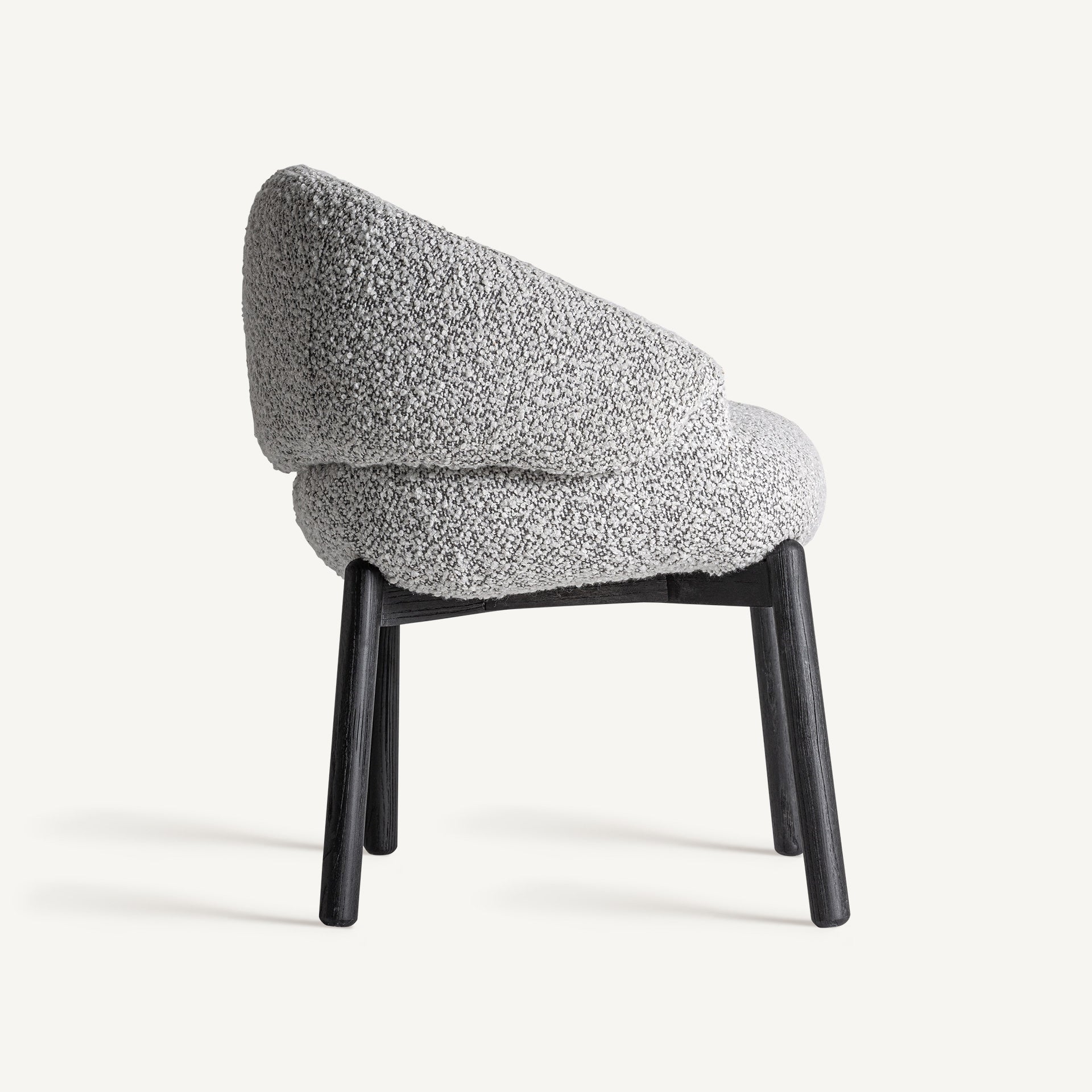 Chaise ronde en tissu gris | VICAL Jacquard | REMO-HOME, mobilier design et décoration d'intérieur